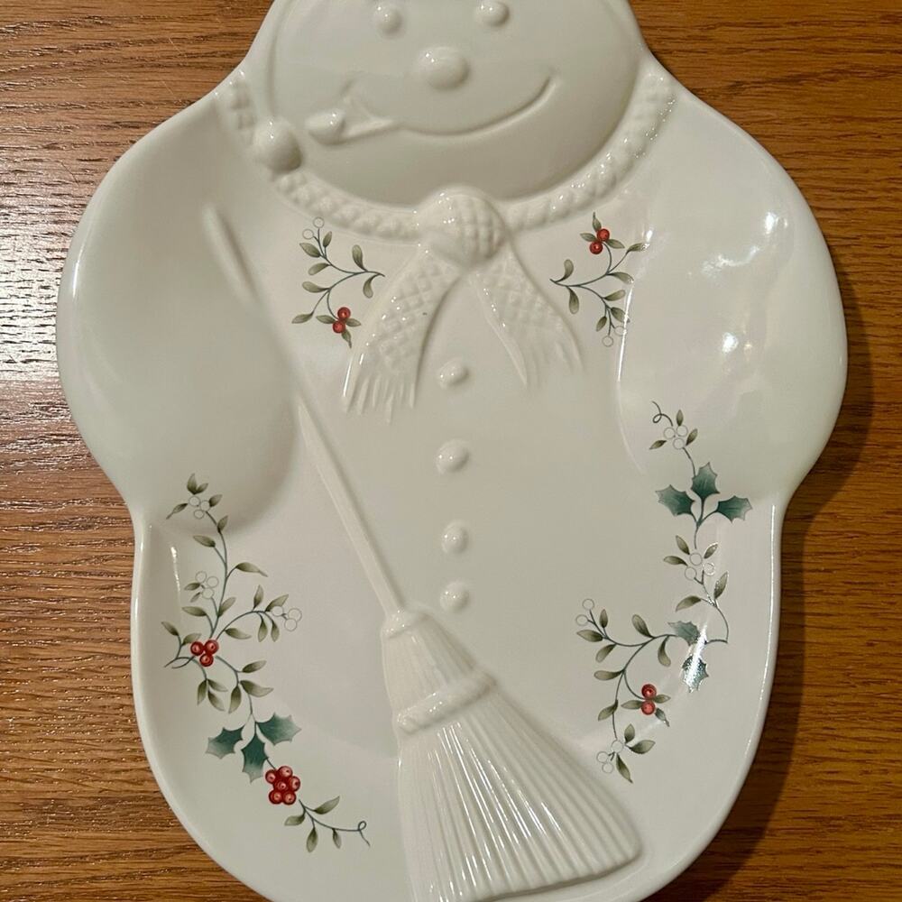 Winterberry Snowman Snack Platter Pfaltzgraff Christmas Platter Winterberry